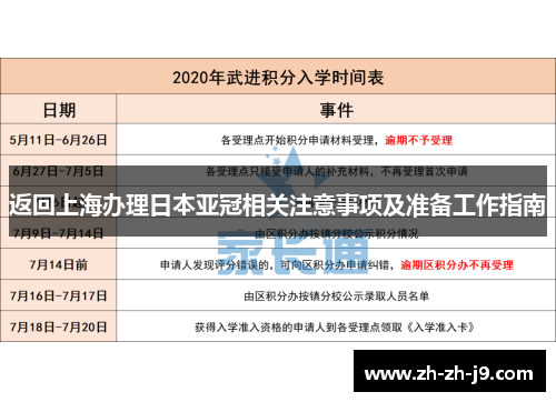返回上海办理日本亚冠相关注意事项及准备工作指南